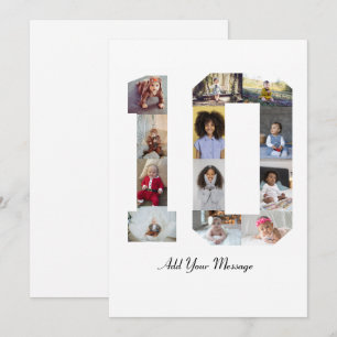 Cartão De Festividades Colagem de Fotos Número 10
