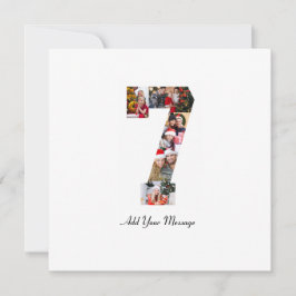 Cartão De Festividades Colagem de Fotos Número 7 Preto e Branco