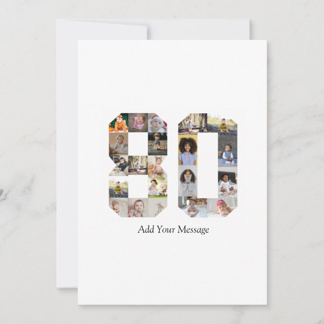 Cartão De Festividades Colagem de Fotos Número 80 (Frente)