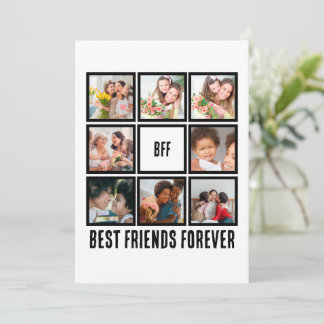 Cartão De Festividades Colagem de Fotos Personalizada BFF Melhores Amigos