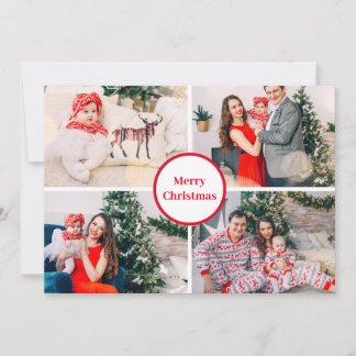 Cartão De Festividades Colagem de Fotos Personalizada da Família Feliz Na