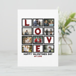 Cartão De Festividades Colagem de Fotos Personalizada de Amor Feliz Dia d