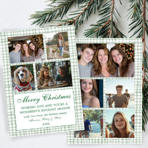 Cartão De Festividades Colagem de Fotos Personalizada de Natal de Chic Gi