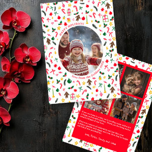 Cartão De Festividades Colagem de Fotos Personalizada de Natal de Portão 