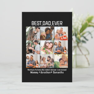 Cartão De Festividades Colagem de Fotos Personalizada Melhor Pai do Mundo