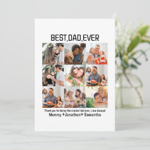 Cartão De Festividades Colagem de Fotos Personalizada Melhor Pai do Mundo