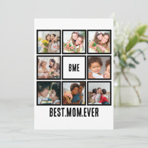 Cartão De Festividades Colagem de Fotos Personalizada Moderna Melhor Mãe