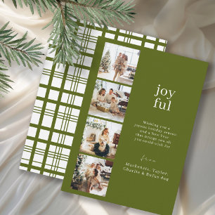 Cartão De Festividades Colagem de Fotos Personalizadas de Natal Alegre 4