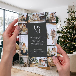 Cartão De Festividades Colagem de Fotos Personalizadas de Natal Botânico