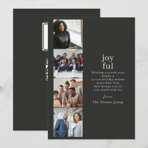 Cartão De Festividades Colagem de Fotos Personalizadas de Natal Corporati