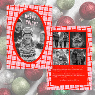 Cartão De Festividades Colagem de Fotos Personalizadas de Natal em Grid R