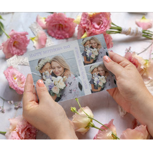 Cartão De Festividades Colagem de Fotos Personalizadas para o Dia das Mãe