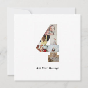 Cartão De Festividades Colagem de Fotos Preto e Branco Número 4