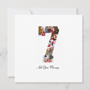 Cartão De Festividades Colagem de Fotos Preto e Branco Número 7