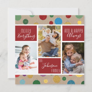 Cartão De Festividades Colagem de Fotos Sempre Vermelha e Feliz feliz Tud