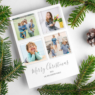 Cartão De Festividades Colagem de Fotos Simples de Natal Moderno