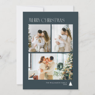 Cartão De Festividades Colagem de fotos simples e elegante de Natal