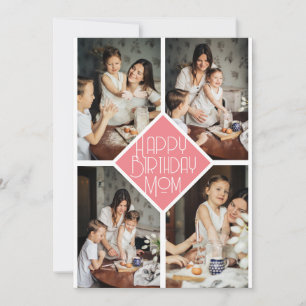 Cartão De Festividades Colagem de fotos simples e moderna de aniversário 