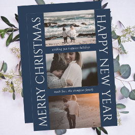 Cartão De Festividades Colagem de Fotos Simples Elegante de Natal Minimal