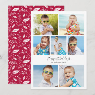 Cartão De Festividades Colagem de Fotos Simples Personalizada em Sete Ima