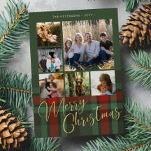 Colagem de fotos verde-vermelha Feliz Natal