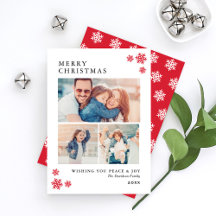 Colagem de Fotos Vermelhas Elegante Feliz Natal