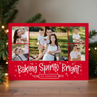 Colagem de Fotos Vermelho Vibrante 'Baking Spirits