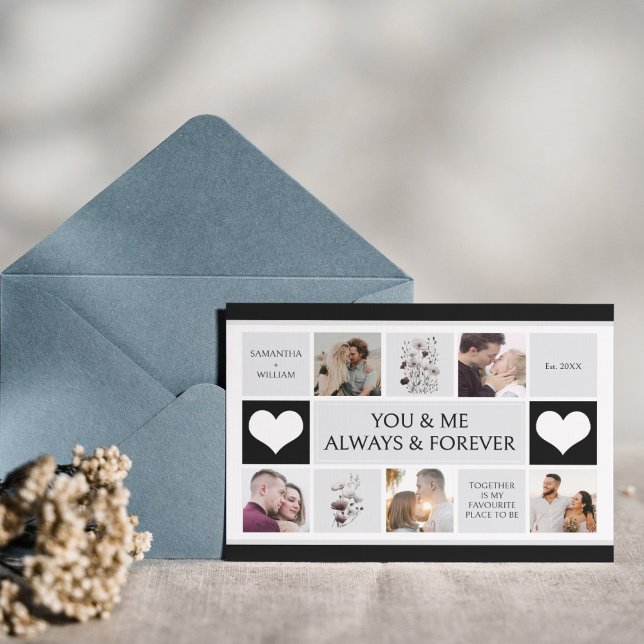 Cartão De Festividades Colagem de Fotos Você e Eu Sempre & Para Sempre (Criador carregado)