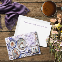 Colagem de Moldura Floral Vintage com Lavanda Suav