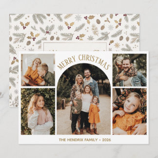 Cartão De Festividades Colagem de Múltiplas Fotos de Família Personalizad