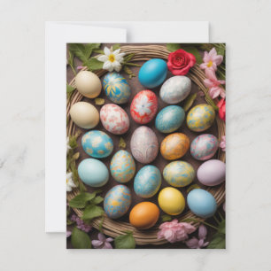 Cartão De Festividades Colagem de Ovos de Páscoa Decorativa E Cuta