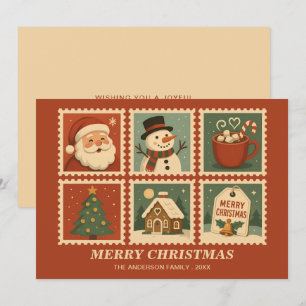 Cartão De Festividades Colagem do Carimbo de Natal Retroativo