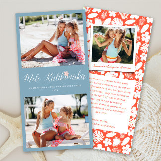Cartão De Festividades Colagem Fotográfica 2 Mele Kalikimaka Natal Simple