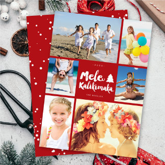 Cartão De Festividades Colagem Fotográfica de 6 de Natal de Bruxelas Mele
