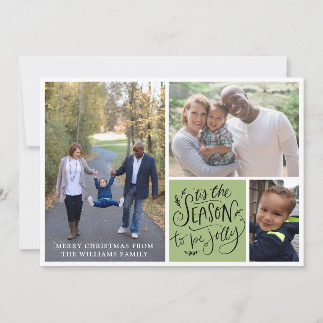 Cartão De Festividades Colagem Fotográfica de Natal Familiar Esta É A Épo (Frente)