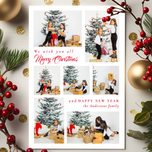 Cartão De Festividades Colagem fotográfica Elegante 7 Feliz Natal