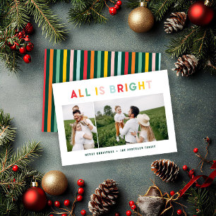 Cartão De Festividades Colagem fotográfica Natal 2, arco-íris, diversã