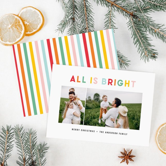 Cartão De Festividades Colagem fotográfica Natal 2, arco-íris, diversão d (Criador carregado)