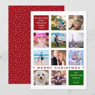 Cartão De Festividades Colagem Personalizada de Foto Feriado 12