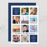 Cartão De Festividades Colagem Personalizada de Foto Moderna de Hanukkah<br><div class="desc">Esta placa plana foi projetada para segurar até 12 fotos de sua família, animais de estimação ou aventuras do ano passado. Perfeito para aqueles anos em que tanto aconteceu, você não pode destacar apenas um evento! Alternativamente, você poderia escolher muitas imagens de uma ocasião. O exemplo inclui 10 fotos e...</div>