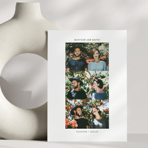 Cartão De Festividades Colagem Simples de 3 Fotos Preto e Branco Natal
