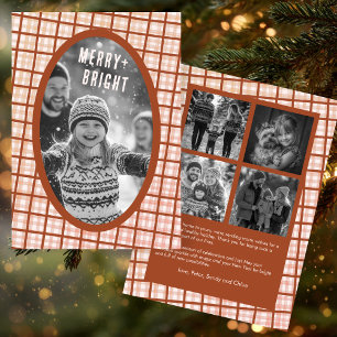 Cartão De Festividades Colar de Fotos de Natal Xadrez Aconchegante Person