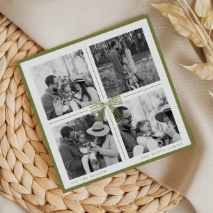 Cartão De Festividades Colar de Natal com Arranjo de Fotos em Verde Samam