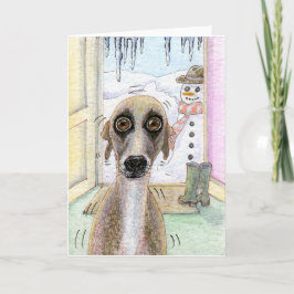 Cartão De Festividades Cold Whippet Christmas card