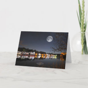 Cartão De Festividades Cold Winter's Night on Boathouse Row