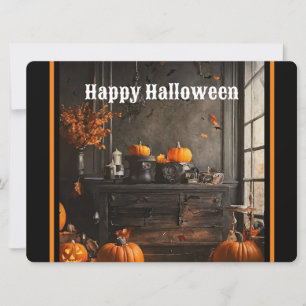 Cartão De Festividades Coleção Assustadora de Halloween para Casa