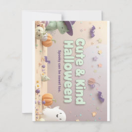 Cartão De Festividades 🧡 ✨ Coleção “Cute & Kind Halloween”