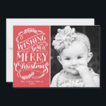 Cartão De Festividades Coleção de Desejos de Natal<br><div class="desc">Envie seus cartões de natal em estilo com este cartão de feriado de 1 foto com trabalho de arte de caligrafia manuscrita. Opte por um toque extra luxuoso com papel texturado ou forma cortada.</div>