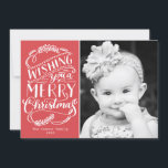 Cartão De Festividades Coleção de Desejos de Natal<br><div class="desc">Envie seus cartões de natal em estilo com este cartão de feriado de 1 foto com trabalho de arte de caligrafia manuscrita. Opte por um toque extra luxuoso com papel texturado ou forma cortada.</div>