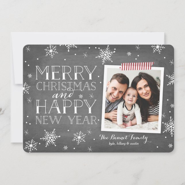 Cartão De Festividades Coleção de Flocos de Neve desenhados à mão (Frente)